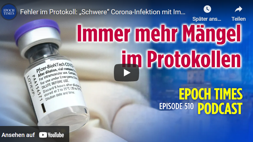 Fehler im Protokoll von Covid19: „Schwere“ Corona-Infektion mit Impfung wahrscheinlicher!