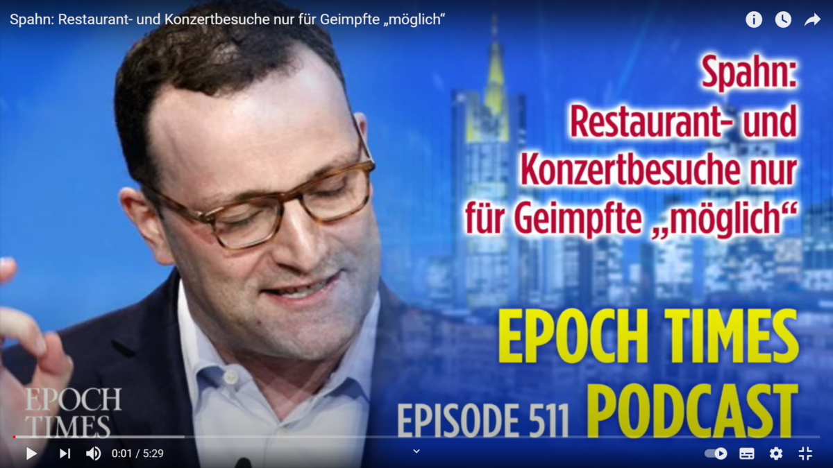 Diktator Spahn: Restaurant- und Konzertbesuche nur für Geimpfte „möglich“!