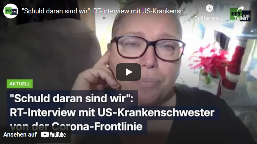 RT-Interview mit US-Krankenschwester von der Corona-Frontlinie: „Schuld daran sind wir“!