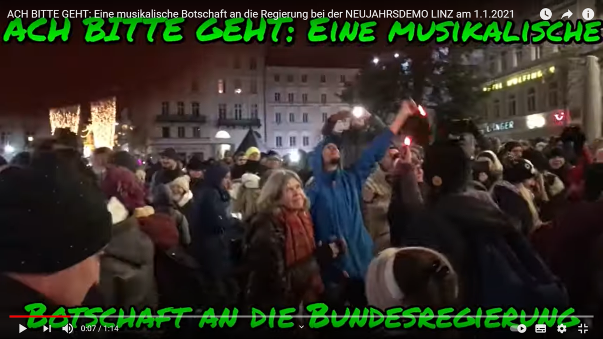 ACH BITTE GEHT: Eine musikalische Botschaft an die Regierung in Österreich bei der NEUJAHRSDEMO LINZ