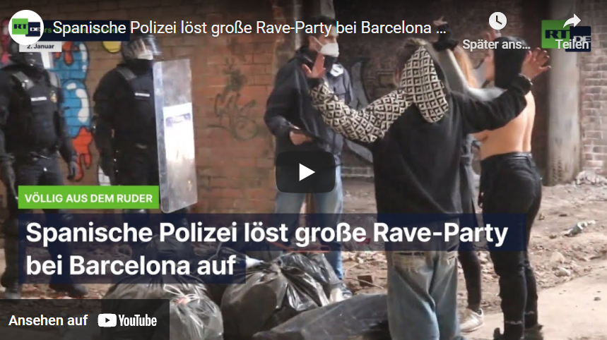 Corona: Spanische Polizei löst große Rave-Party bei Barcelona auf!