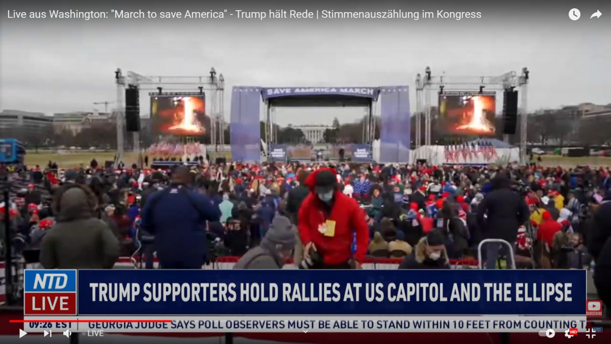 Live aus Washington: „March to save America“ – Trump hält Rede – Stimmenauszählung im Kongress!