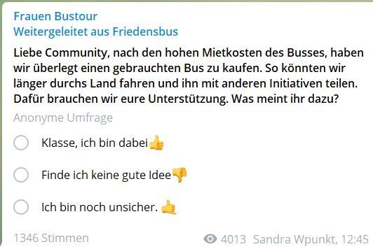 Patrioten-Witz der Woche: Frauenbustour plant wegen hoher Bus-Miete einen Bus zu kaufen!