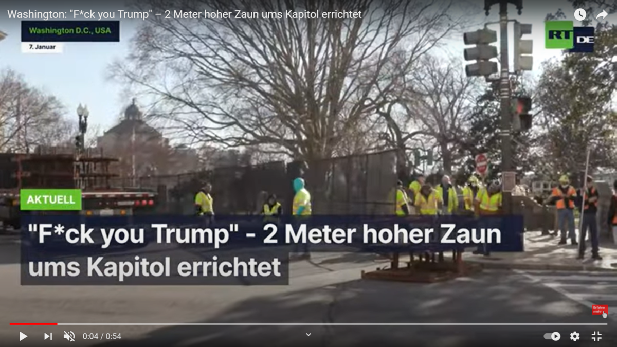 Washington: „F*ck you Trump“ – 2 Meter hoher Zaun ums Kapitol errichtet!