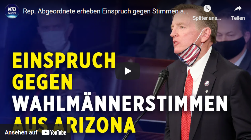 US-Wahl: Rep. Abgeordnete erheben Einspruch gegen Stimmen aus Arizona!