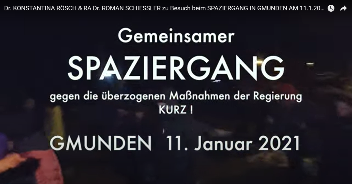 Dr. KONSTANTINA RÖSCH & RA Dr. ROMAN SCHIESSLER zu Besuch beim SPAZIERGANG IN GMUNDEN AM 11.1.2021