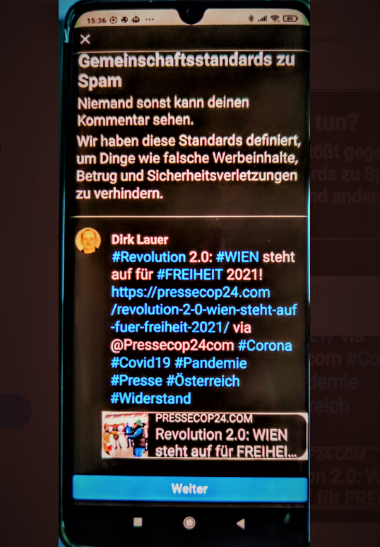 Fratzebook blockiert Berichterstattung: Wien steht auf für die Freiheit!