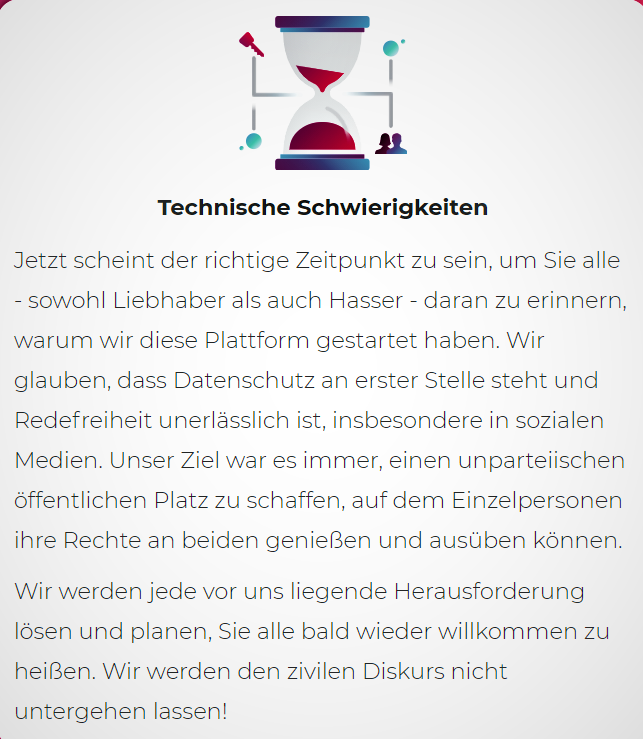 Eilmeldung: Parler.com ist teilweise wieder Online und meldet sich mit wichtiger Botschaft zu Wort!