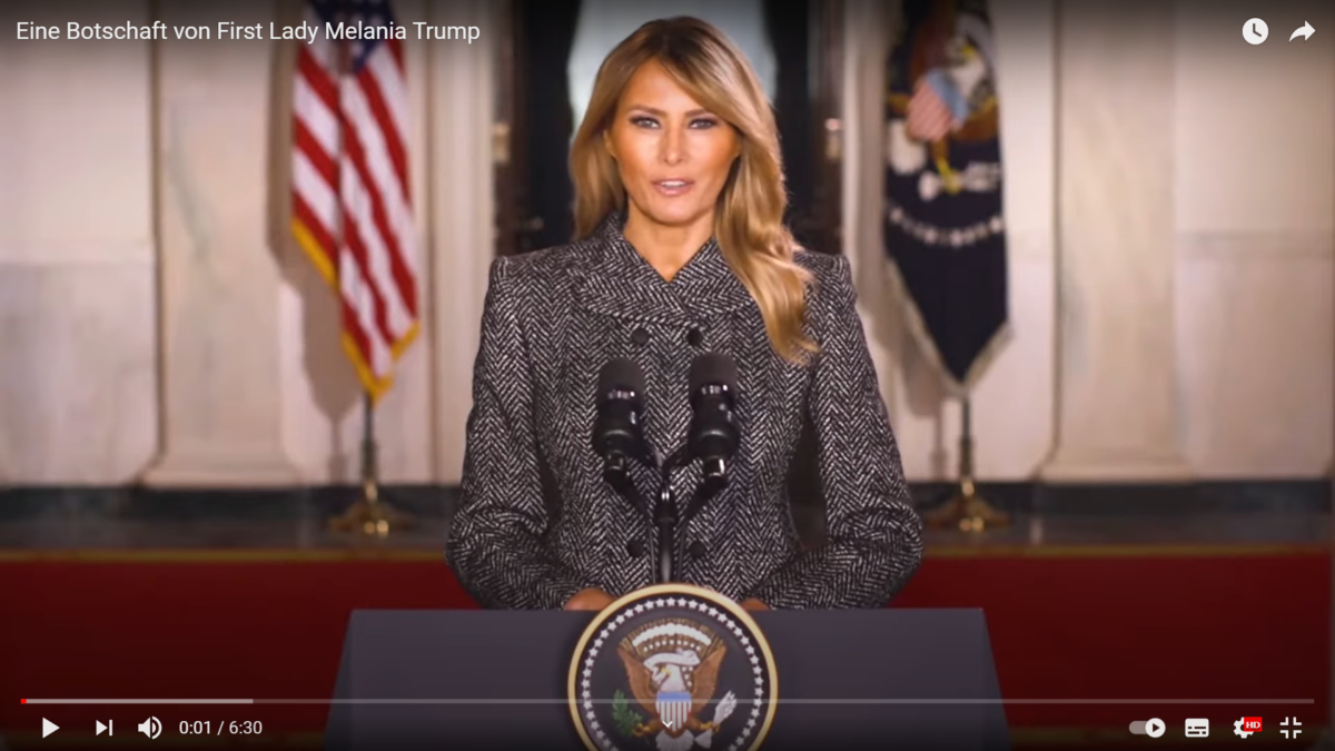 Eine Botschaft von First Lady Melania Trump!