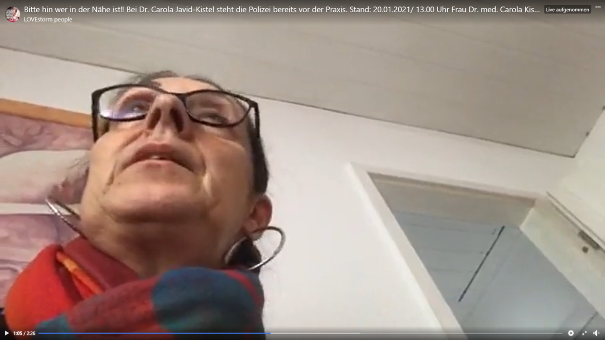 +++Eilmeldung +++ Bei Dr. Carola Javid-Kistel steht die Polizei bereits vor der Praxis zwecks Hausdurchsuchung?