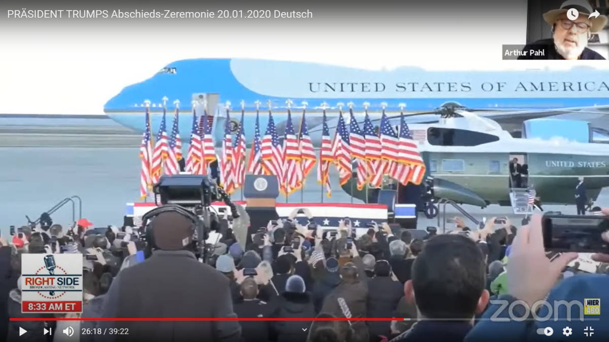 PRÄSIDENT TRUMPS Abschieds-Zeremonie 20.01.2020 in Deutsch!