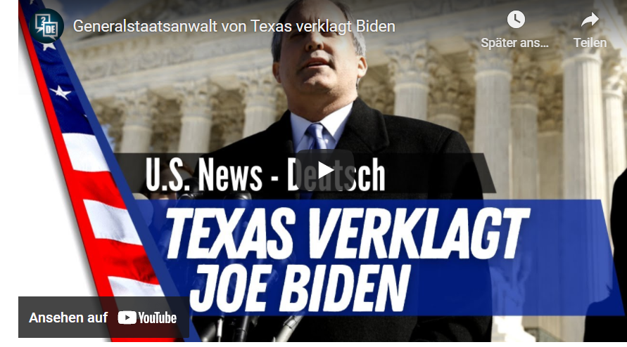Eilmeldung: Generalstaatsanwalt von Texas verklagt Joe Biden!