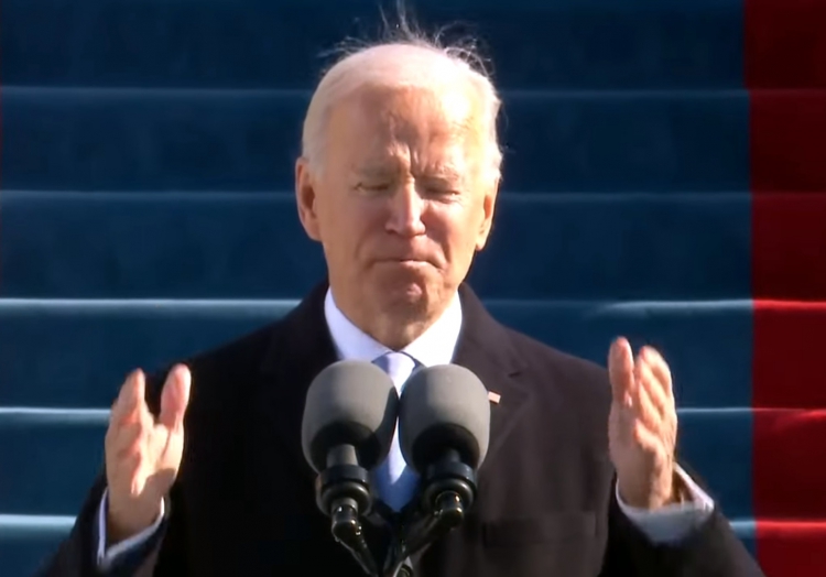 Biden hielt Antrittsrede acht Minuten zu früh
