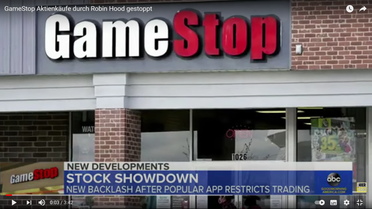 Deutsche Presse schweigt immer noch! GameStop Aktienkäufe durch Robin Hood gestoppt!