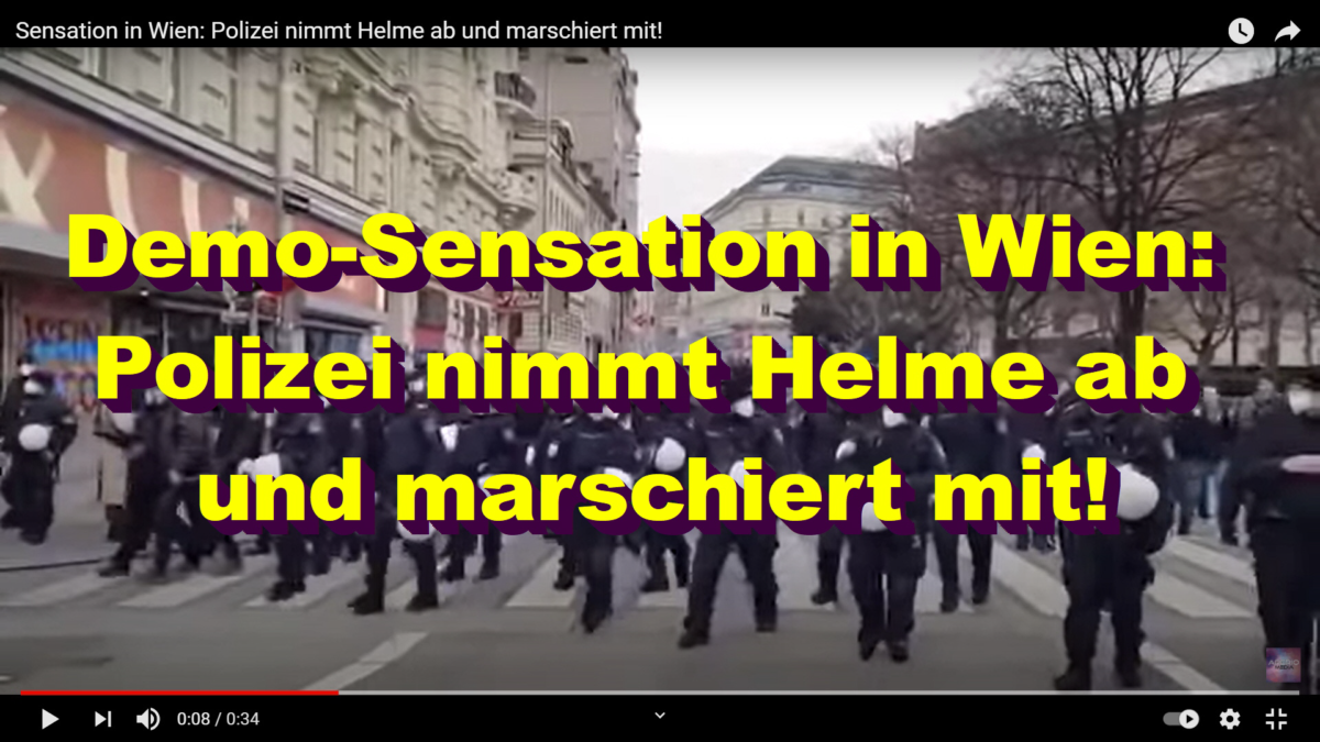 Demo-Sensation in Wien: Polizei nimmt Helme ab und marschiert mit!