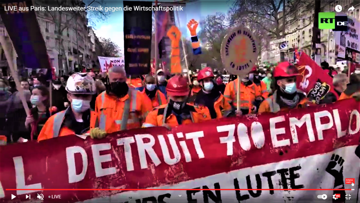 AKTUELL-LIVE aus Paris: Landesweiter Streik gegen die Wirtschaftspolitik!