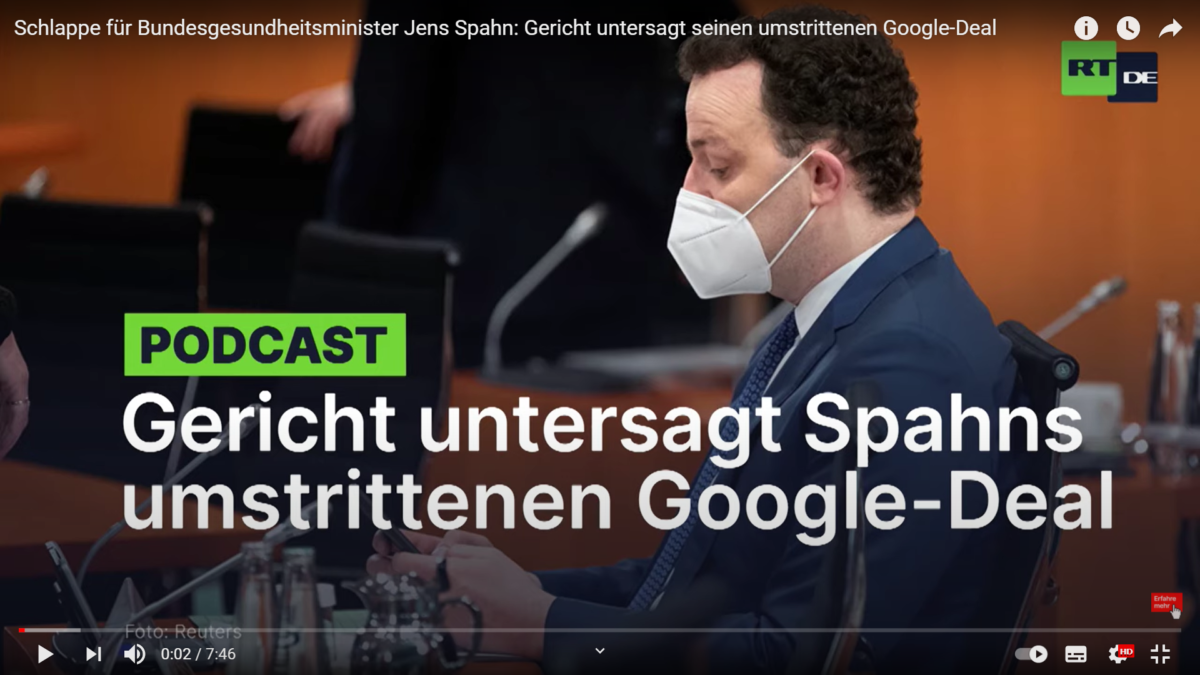 Schlappe für Bundesgesundheitsminister Jens Spahn: Gericht untersagt seinen umstrittenen Google-Deal