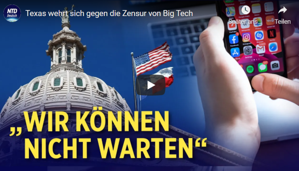 USA: Texas wehrt sich gegen die Zensur von Big Tech!