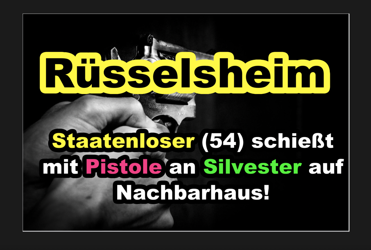 Rüsselsheim: Staatenloser (54) schießt mit Pistole an Silvester auf Nachbarhaus!