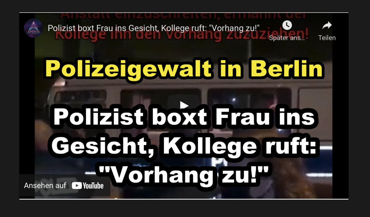 Polizeigewalt in Berlin: Polizist boxt Frau ins Gesicht, Kollege ruft: „Vorhang zu!“