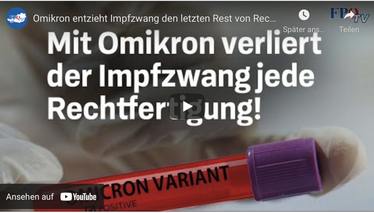 Omikron entzieht Impfzwang den letzten Rest von Rechtfertigung!