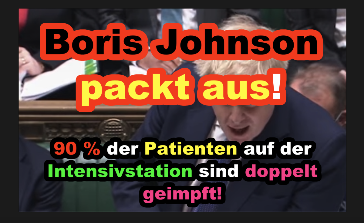 Boris Johnson packt aus! 90 % der Patienten auf der Intensivstation sind doppelt geimpft!