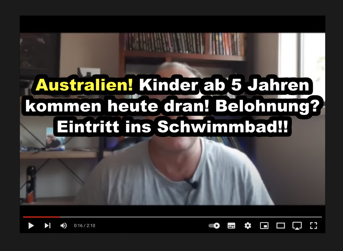 Australien! Kinder ab 5 Jahren kommen heute dran! Belohnung? Eintritt ins Schwimmbad!!