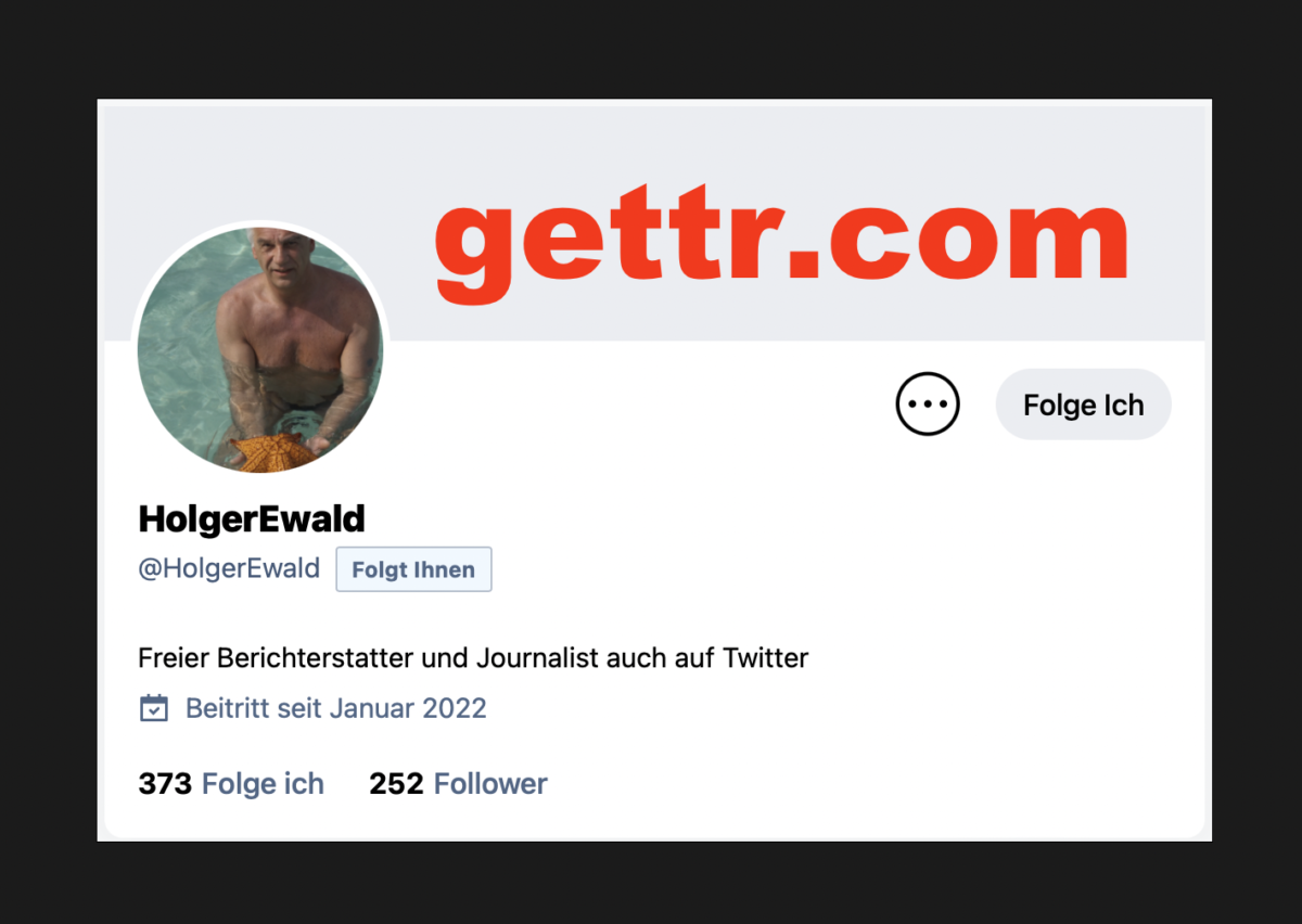 Breaking-News: Holger Ewald ist jetzt auch auf Gettr.com!