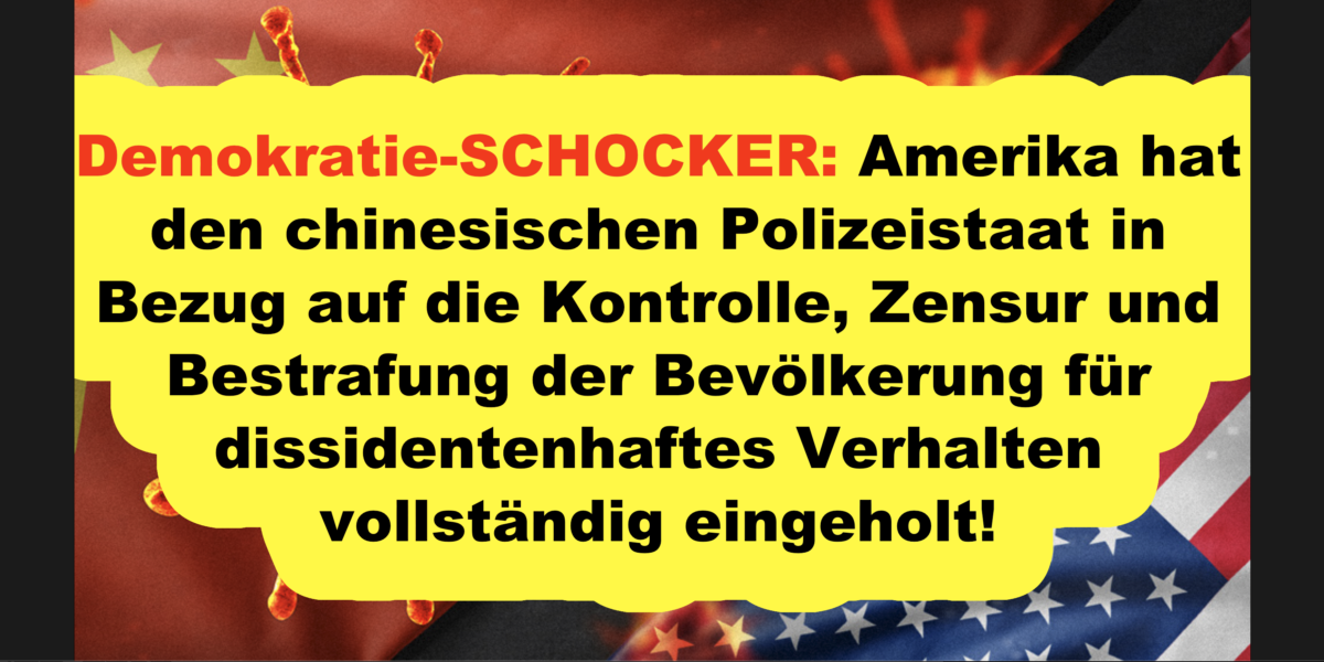 Demokratie-SCHOCKER: Amerika hat den chinesischen Polizeistaat in Bezug auf die Kontrolle, Zensur und Bestrafung der Bevölkerung für dissidentenhaftes Verhalten vollständig eingeholt