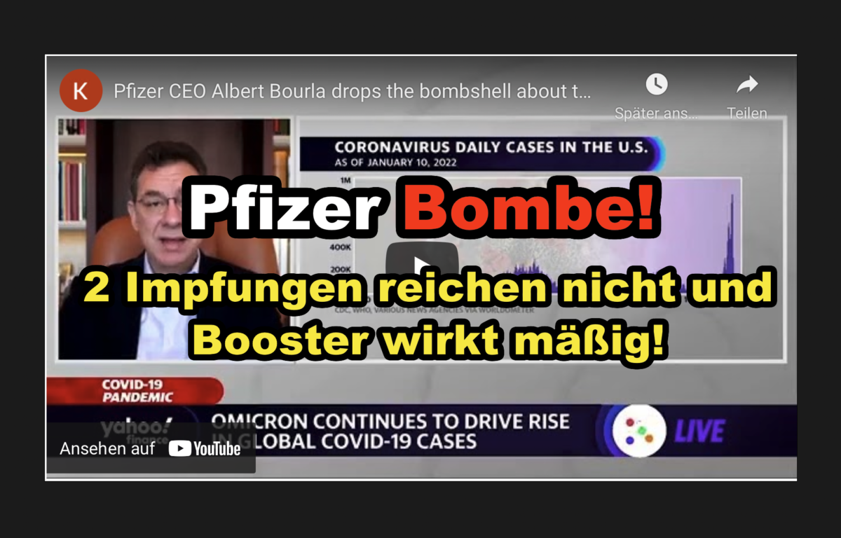 Pfizer-CEO Albert Bourla lässt die Bombe über die Covid-19-Impfstoffe platzen: 2 Impfungen reichen nicht und Booster wirkt mäßig!