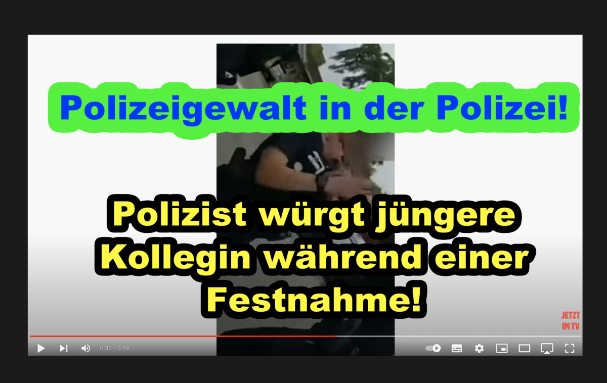 Polizeigewalt in der Polizei! Polizist würgt jüngere Kollegin während einer Festnahme!