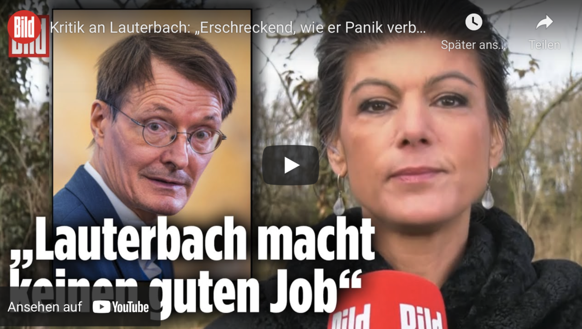 Kritik an Lauterbach: „Erschreckend, wie er Panik verbreitet“! Er macht einen schlechten Job!