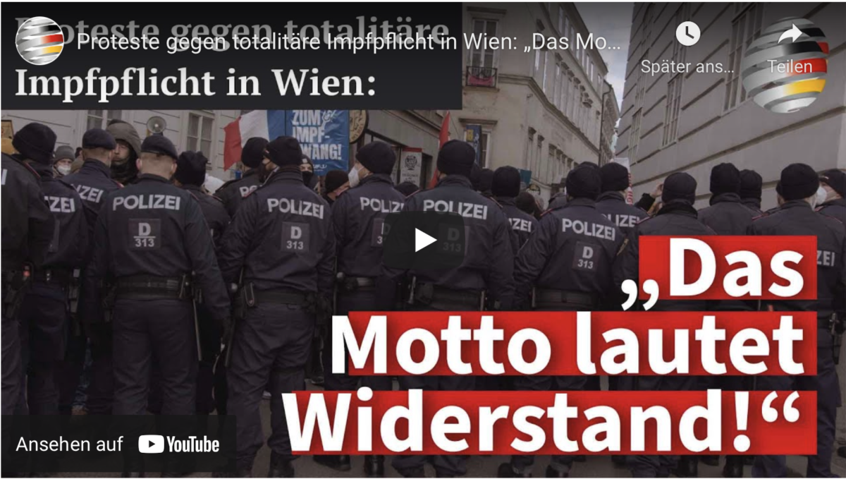 Proteste gegen totalitäre Impfpflicht in Wien: „Das Motto lautet Widerstand!“