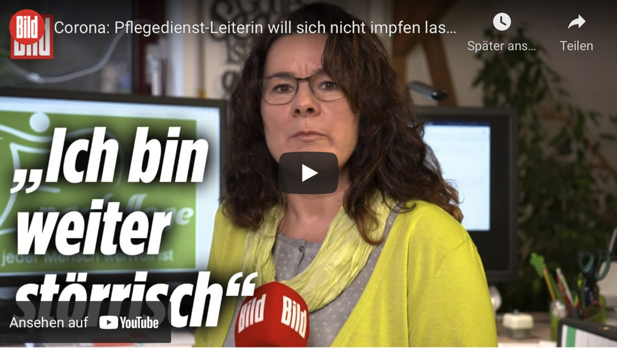 Corona: Pflegedienst-Leiterin will sich nicht impfen lassen!
