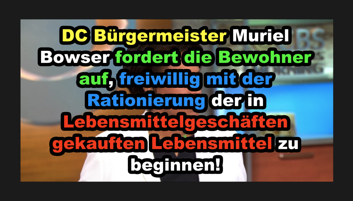 DC Bürgermeister Muriel Bowser fordert die Bewohner auf, freiwillig mit der Rationierung der in Lebensmittelgeschäften gekauften Lebensmittel zu beginnen!