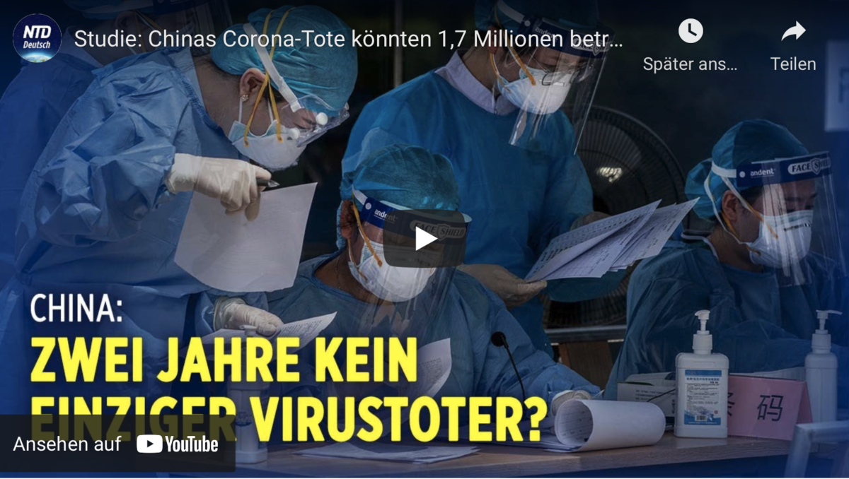 Studie: Chinas Corona-Tote könnten 1,7 Millionen betragen – Zwei Jahre keine Todesopfer gemeldet!