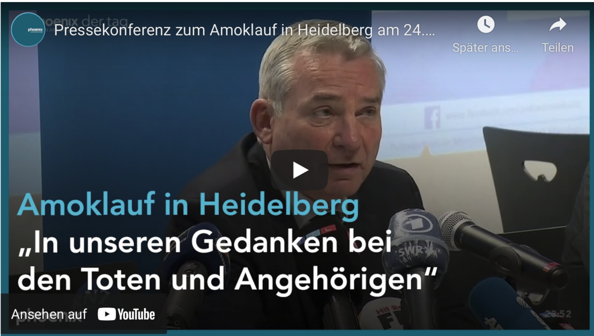 Pressekonferenz zum Amoklauf in Heidelberg am 24.01.22!