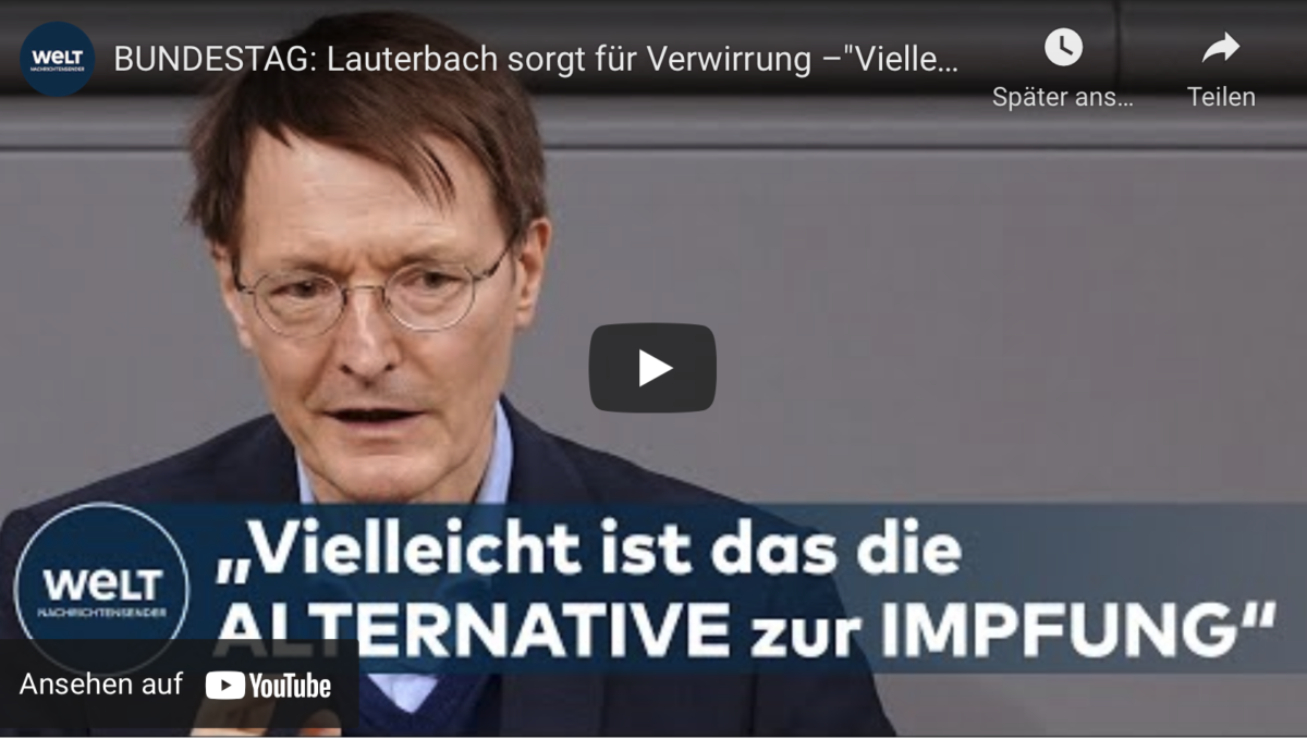 BUNDESTAG: Lauterbach sorgt für Verwirrung –“Vielleicht brauchen wir die Impfpflicht gar nicht mehr“!
