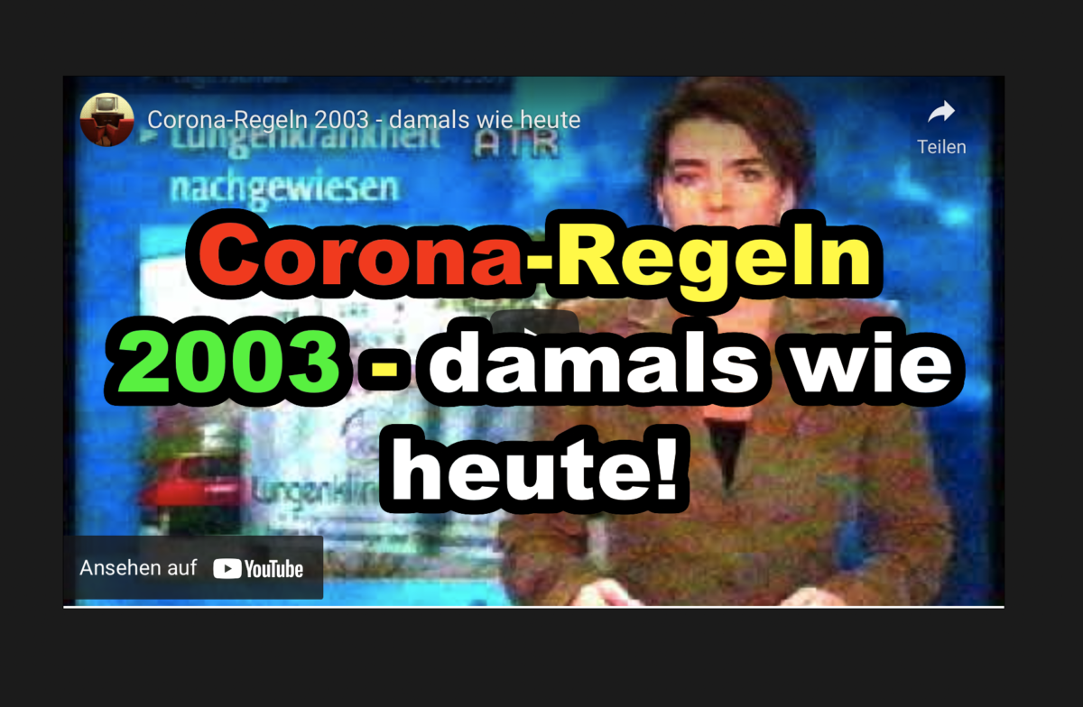 Corona-Regeln 2003 – damals wie heute!