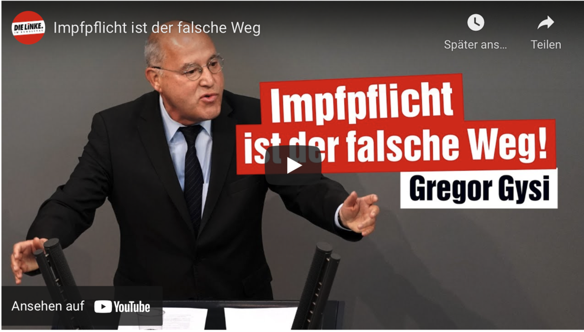 Gysi: Impfpflicht ist der falsche Weg!
