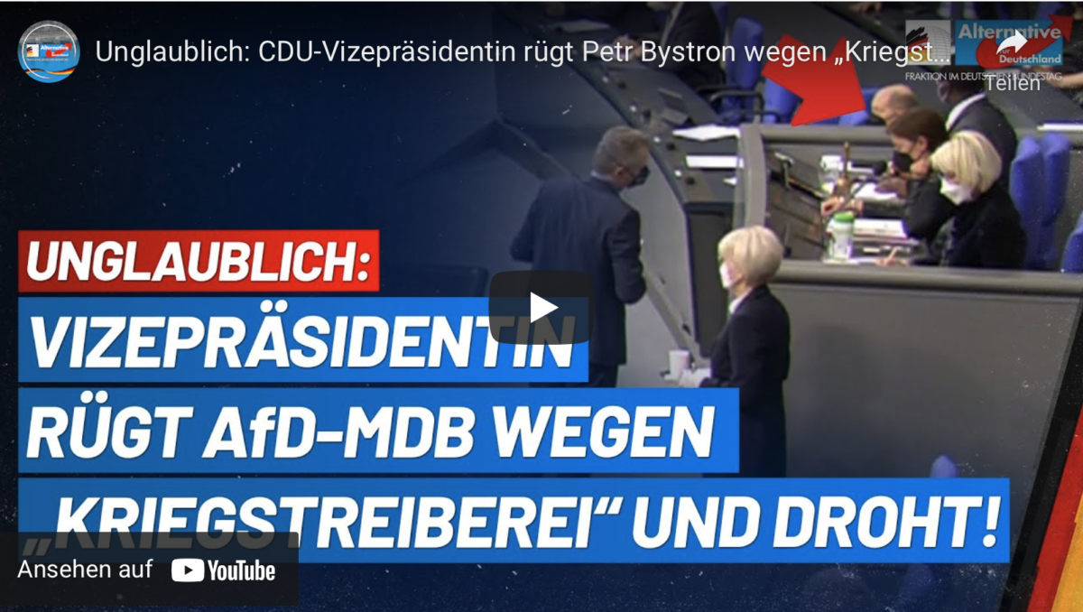 Unglaublich: CDU-Vizepräsidentin rügt Petr Bystron wegen „Kriegstreiberei“ und droht!
