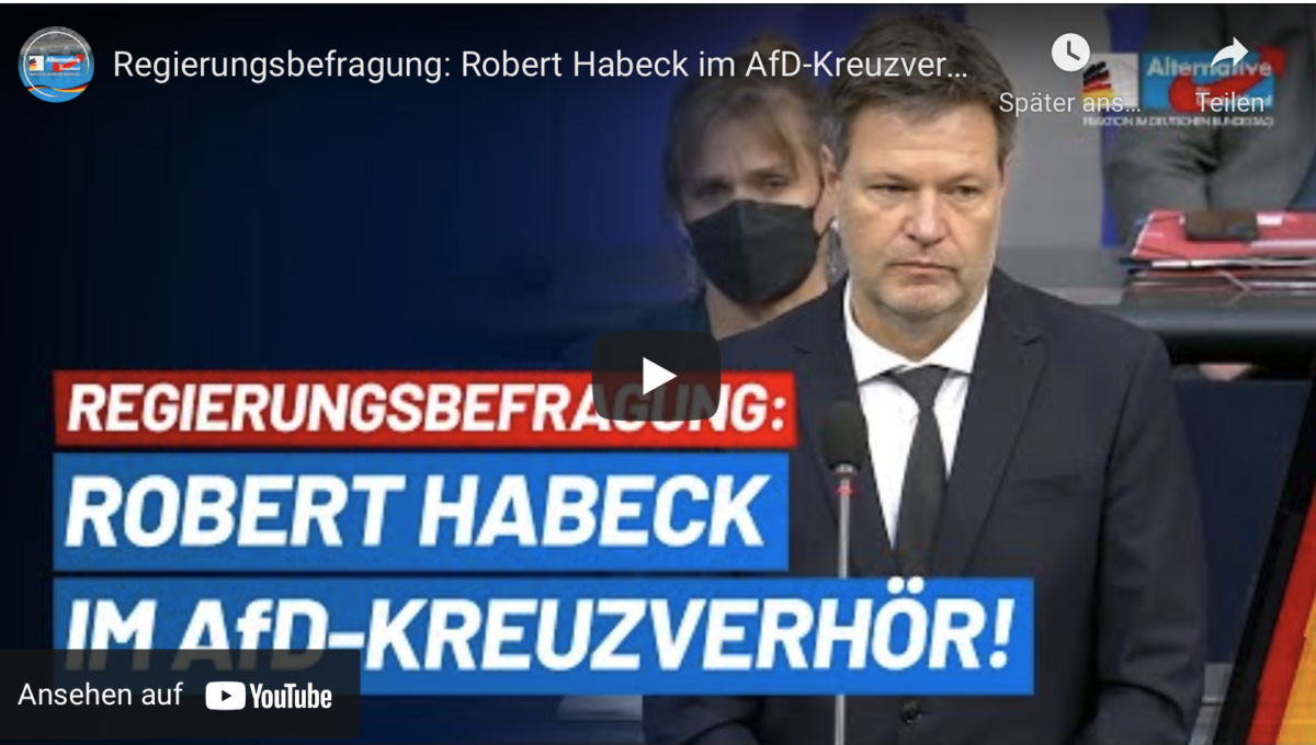 Regierungsbefragung: Robert Habeck im AfD-Kreuzverhör!