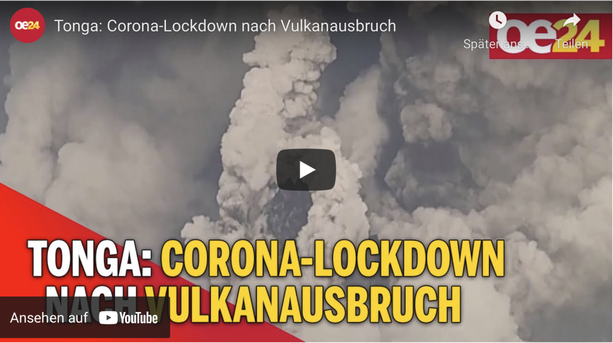 Tonga: Corona-Lockdown nach Vulkanausbruch!