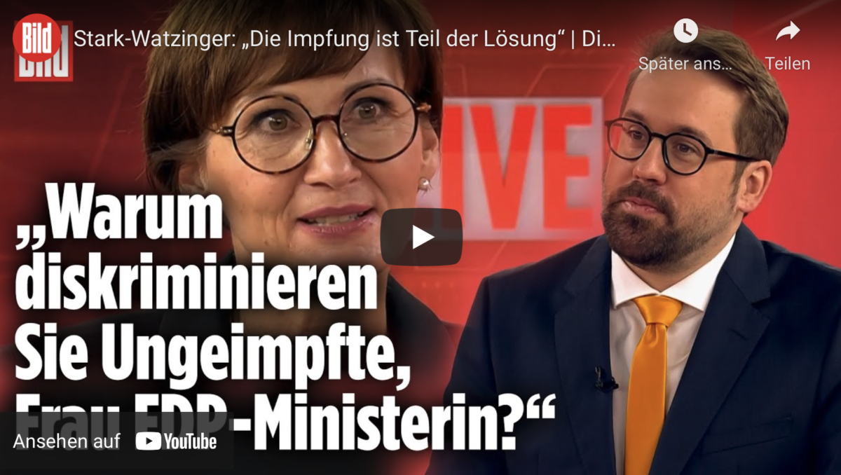Warum diskriminieren Sie Ungeimpfte Frau FDP-Ministerin?