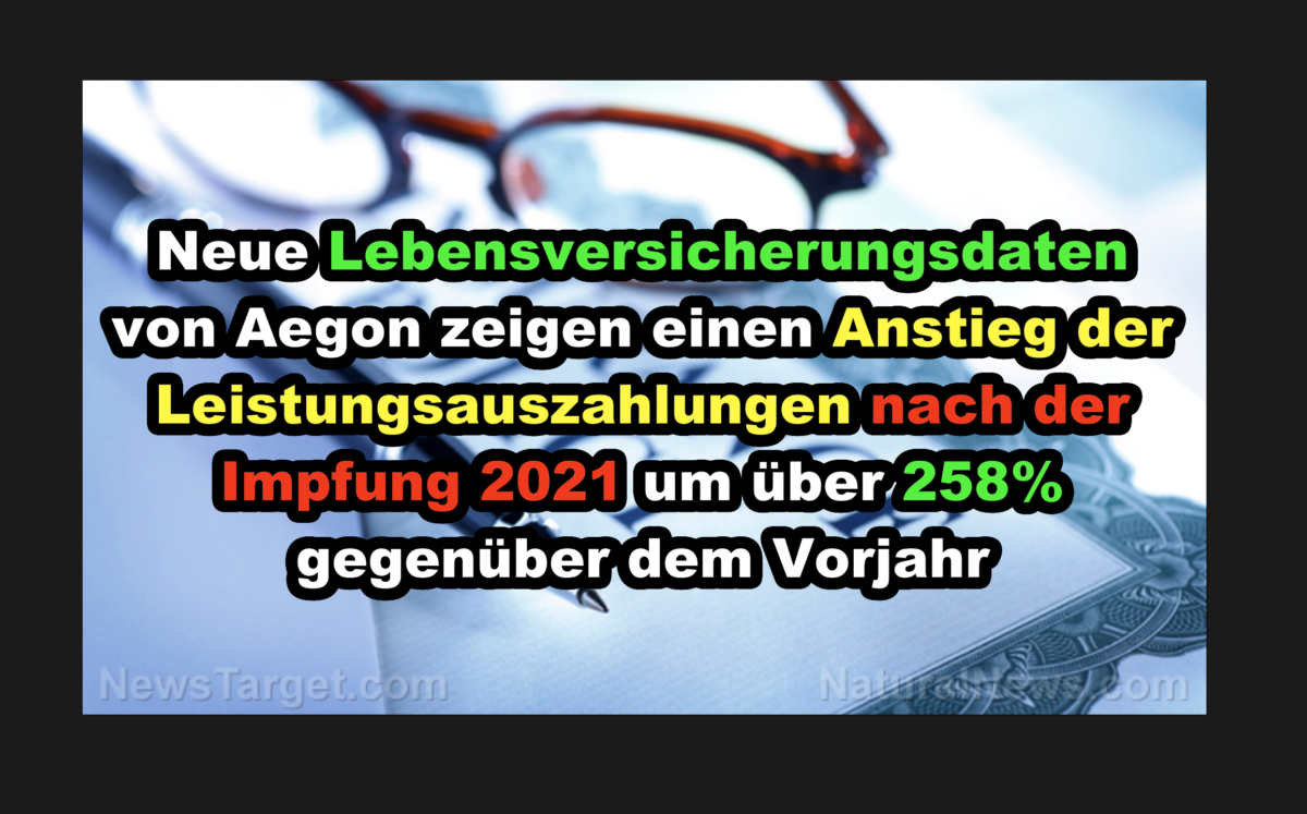 Neue Lebensversicherungsdaten von Aegon zeigen einen Anstieg der Leistungsauszahlungen nach der Impfung 2021 um über 258% gegenüber dem Vorjahr!