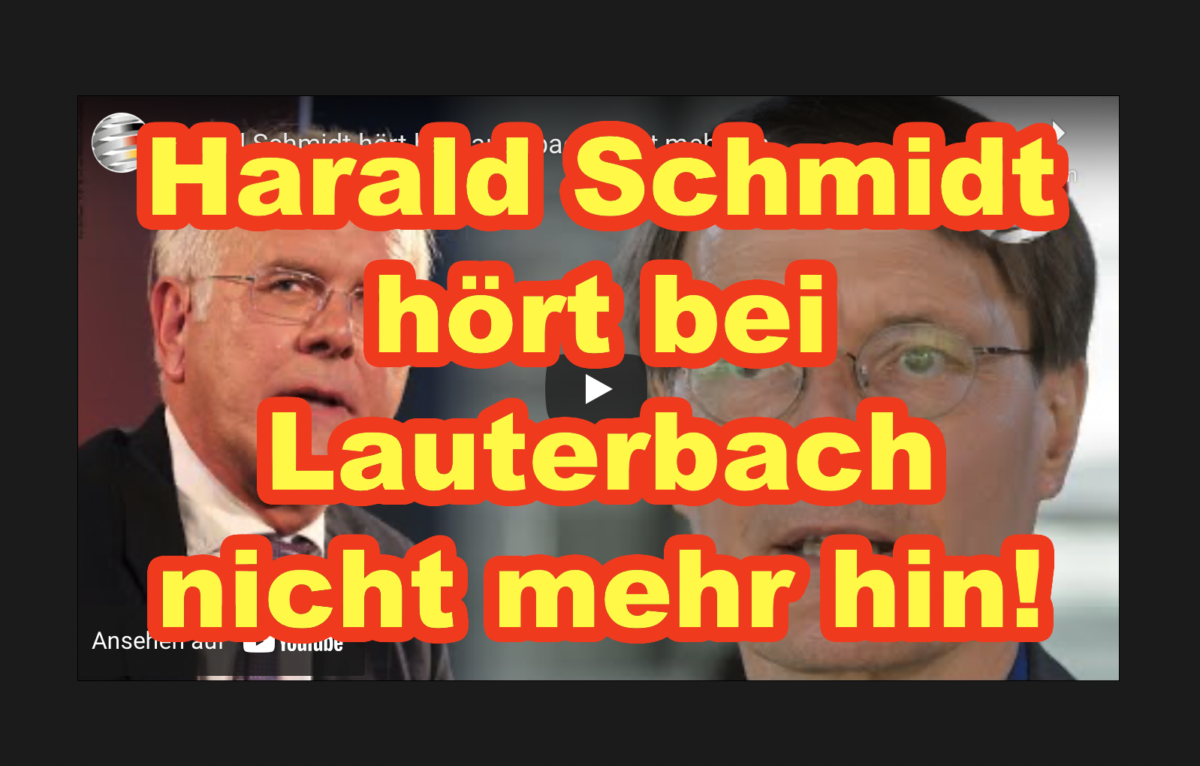 Harald Schmidt hört bei Lauterbach nicht mehr hin!