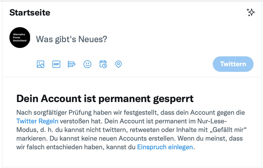 Zensur-Plattform Twitter sperrt Pressecop24.com permanent!