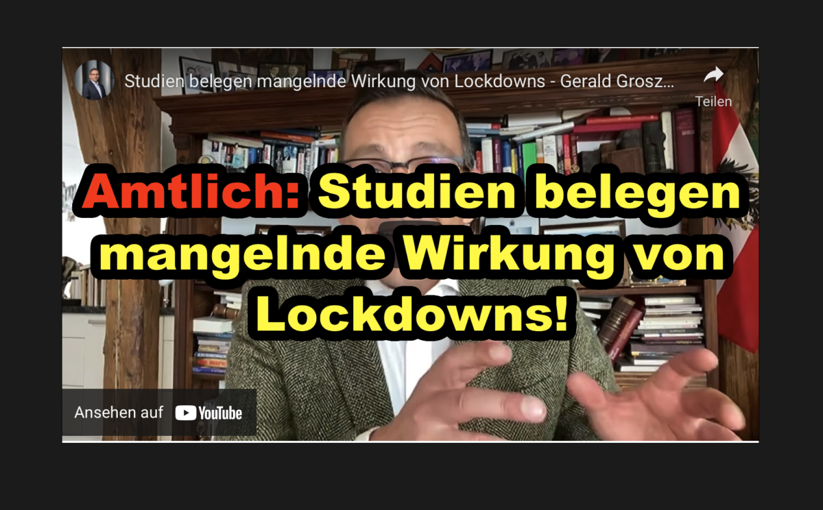 Amtlich: Studien belegen mangelnde Wirkung von Lockdowns!