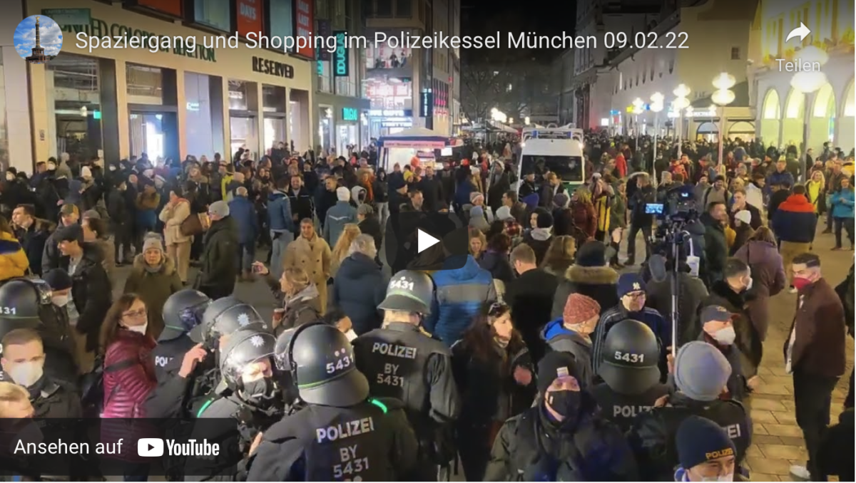 Corona-Diktatur! Spaziergang und Shopping im Polizeikessel München 09.02.22!