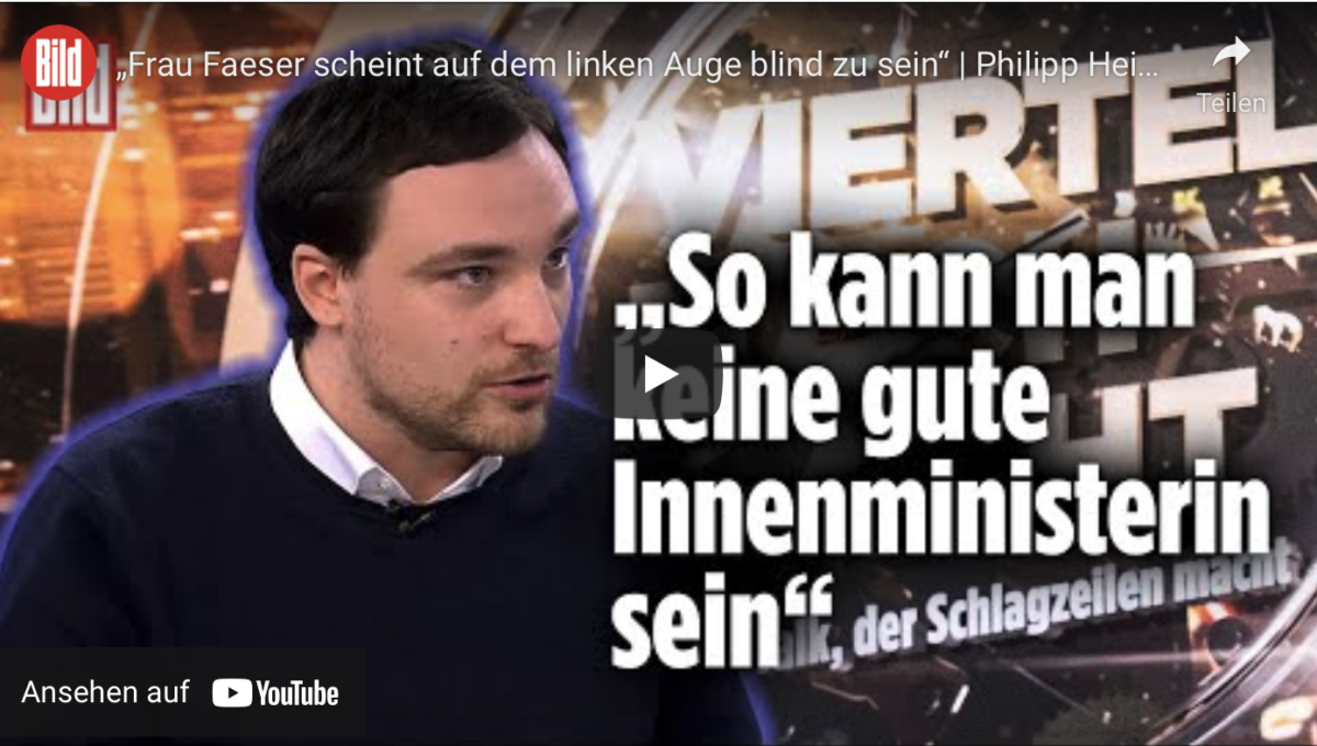 Frau Faeser scheint auf dem linken Auge blind zu sein!